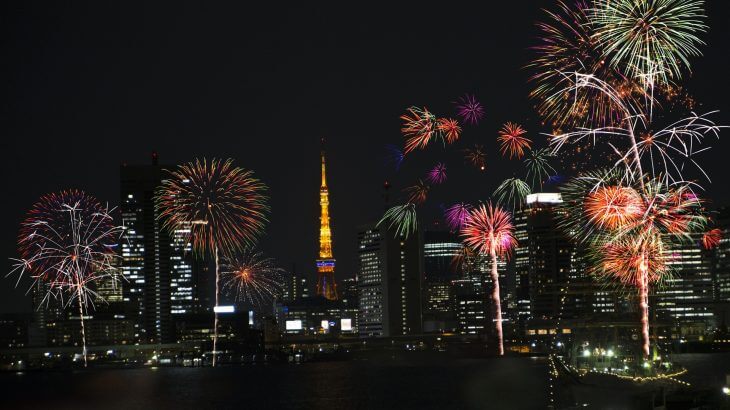 tokyo new years eve fireworks hd