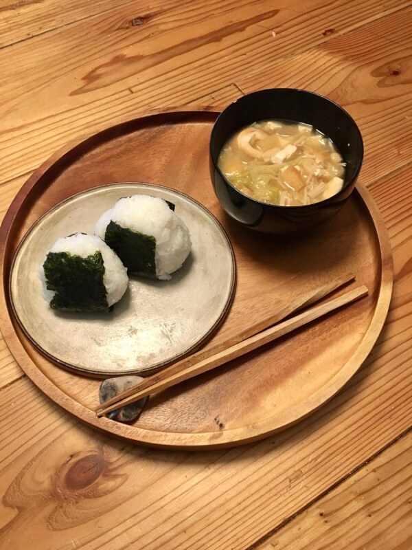 Onigiri and miso soup, Japanese soul food!