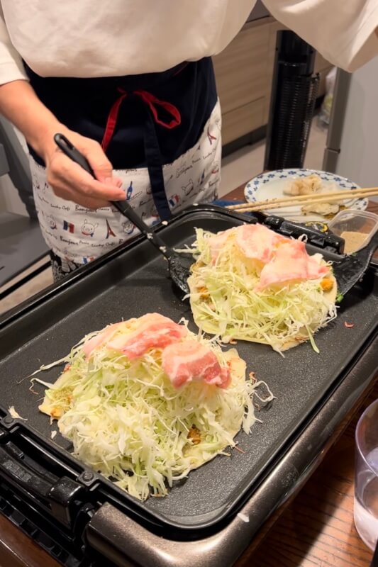 Hiroshima-style okonomiyaki near Shibuya