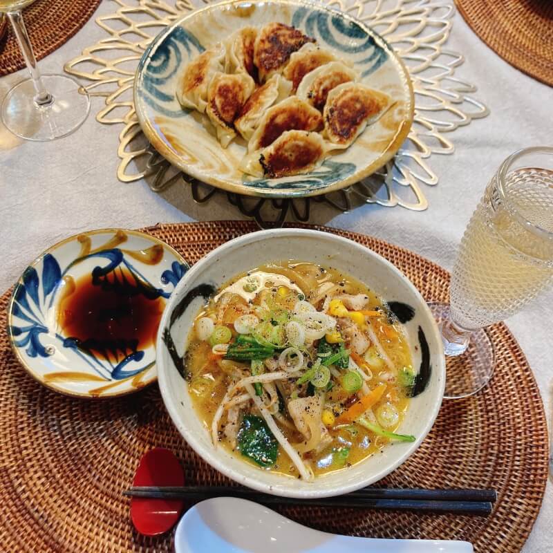 Homemade Miso Ramen and gyoza with a cook 