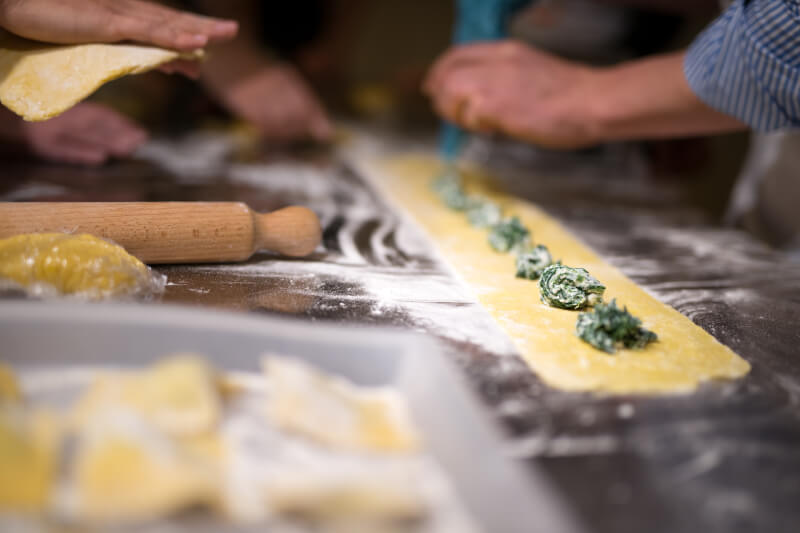 Time for our ravioli
