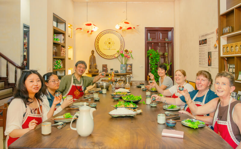 Sharing a Feast with Local Wine
