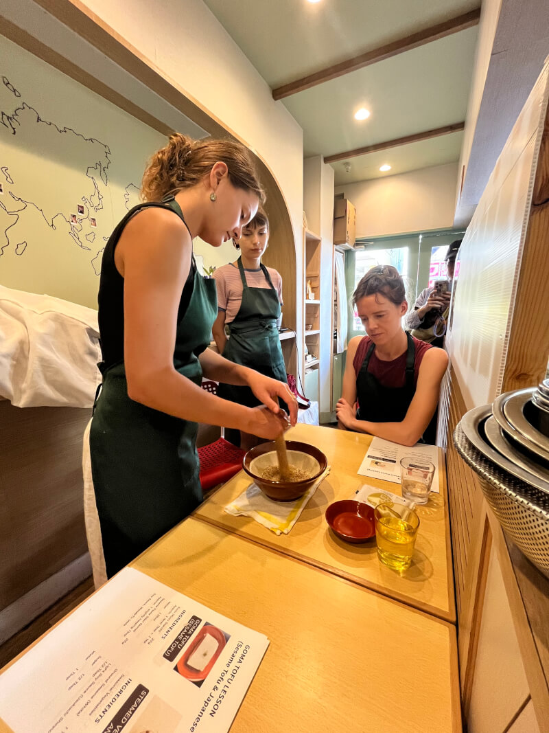 Experience Zen through food in this Japanese cultural experience: 
Vegan Sesame tofu making and tea ceremony, taught directly by a Zen temple