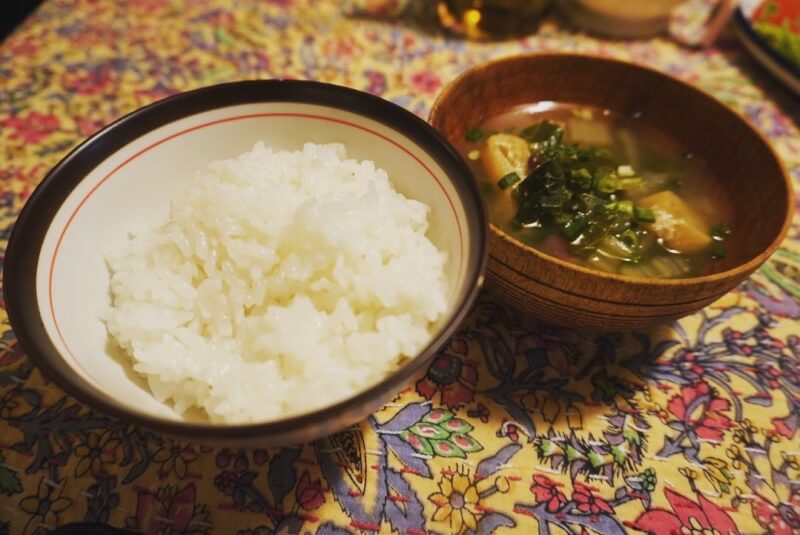 Tonkatsu (Deep-fried pork cutlet） with Miso Soup, Earthenware Pot Rice.