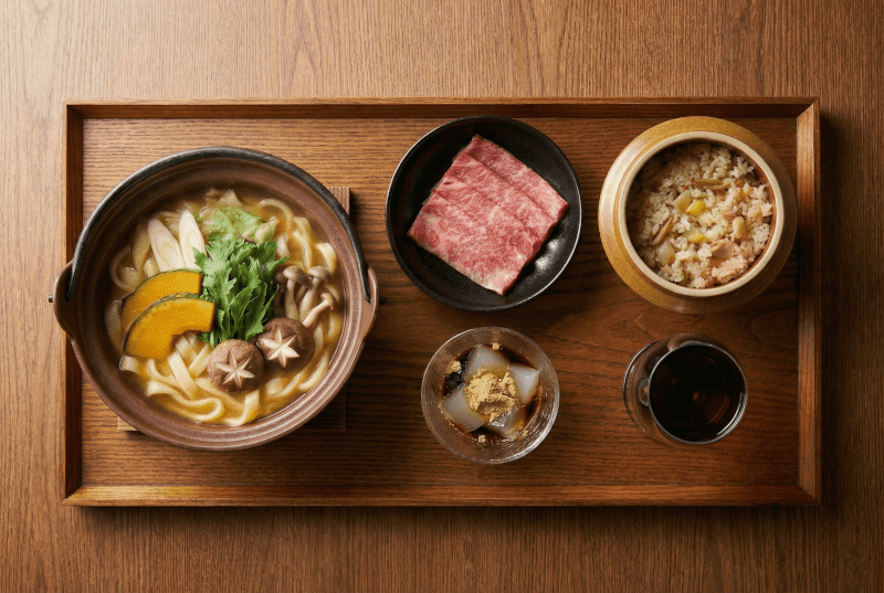 Ultimate Yamanashi Feast: Wine-Wagyu, Abalone & Choice of Handmade Noodles