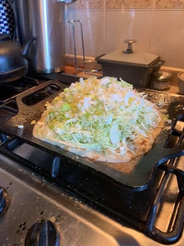 Place the chopped cabbage on top.