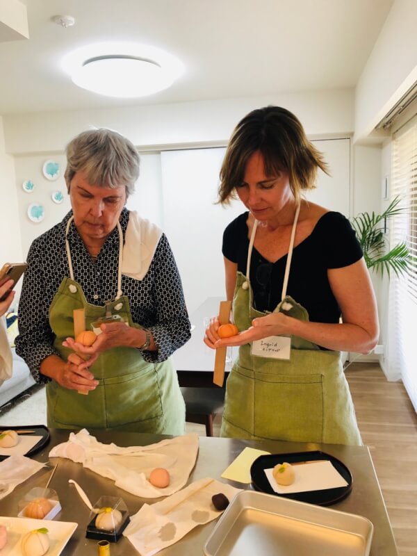 Shaping the dough into flowers!