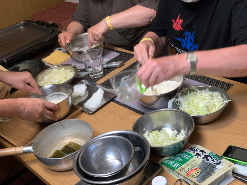 Okonomiyaki cooking for vegan and vegetarian