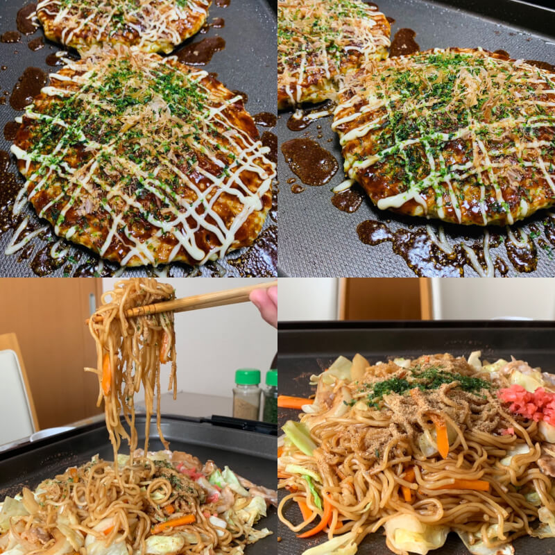 【Yakisoba and Okonomiyaki】
You can make two types of dishes: yakisoba and okonomiyaki