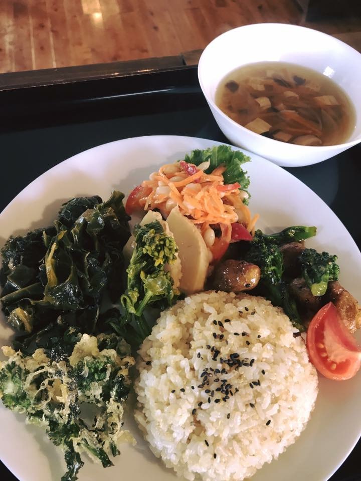 Japanese home style vegan dinner plate 
