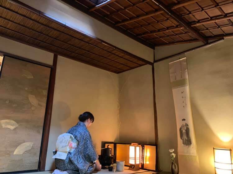 The tea ceremony and matcha making at 300 years old samurai house 
