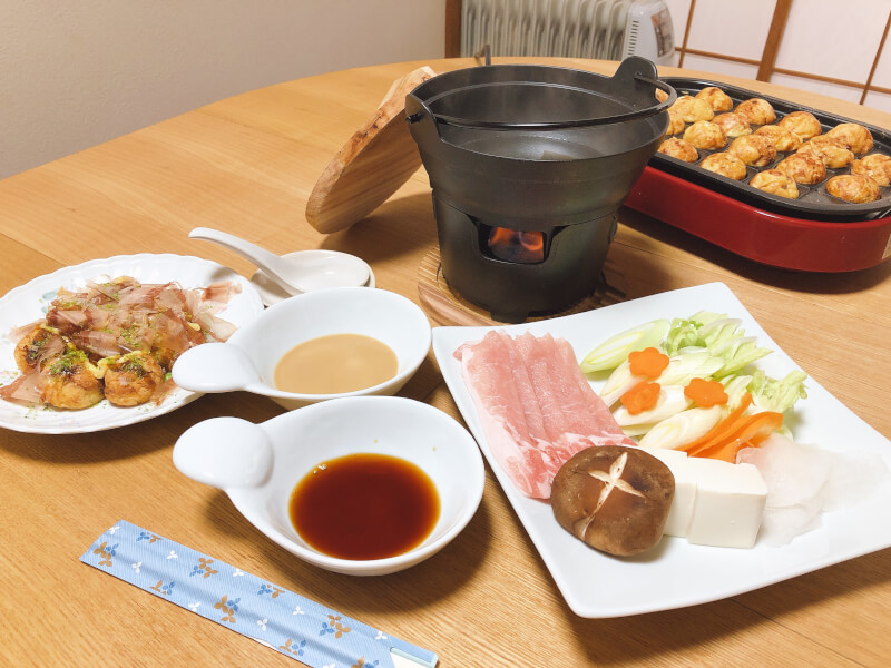 Kyoto takoyaki and yuba or pork shabu-shabu