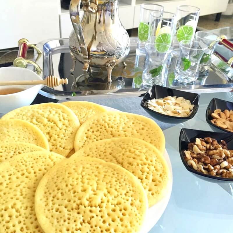 Online Moroccan Crepes & bread class with local family 