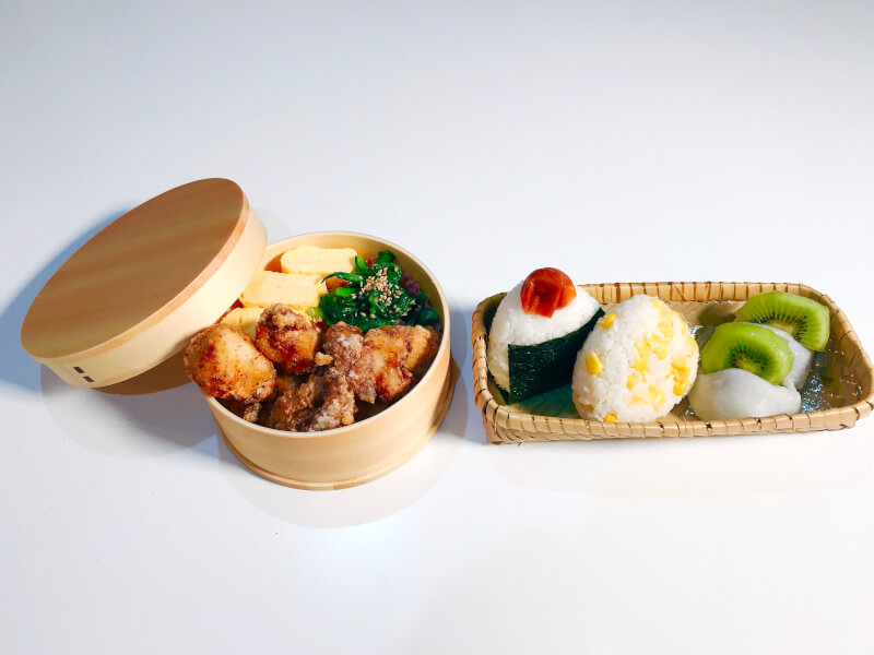 〈Online Class〉 Kara-age and Onigiri Bento ※Japanese Lunch Box