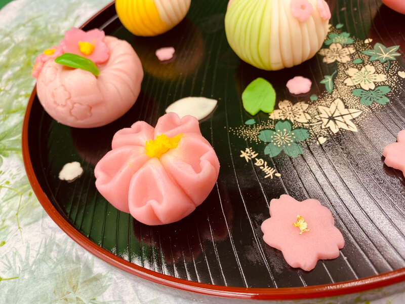 Making Japanese sweets, Sakura Nerikiri
(cherry blossoms) 
and drinking Matcha experience Class
