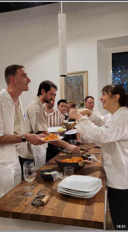 After the cooking experience we taste the meal prepared.