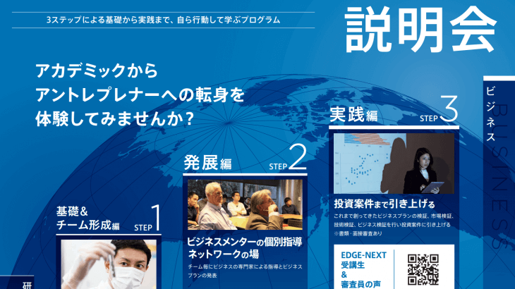 東京大学の事業化構想EDGE NEXT プログラムにて代表の永津が講演しました